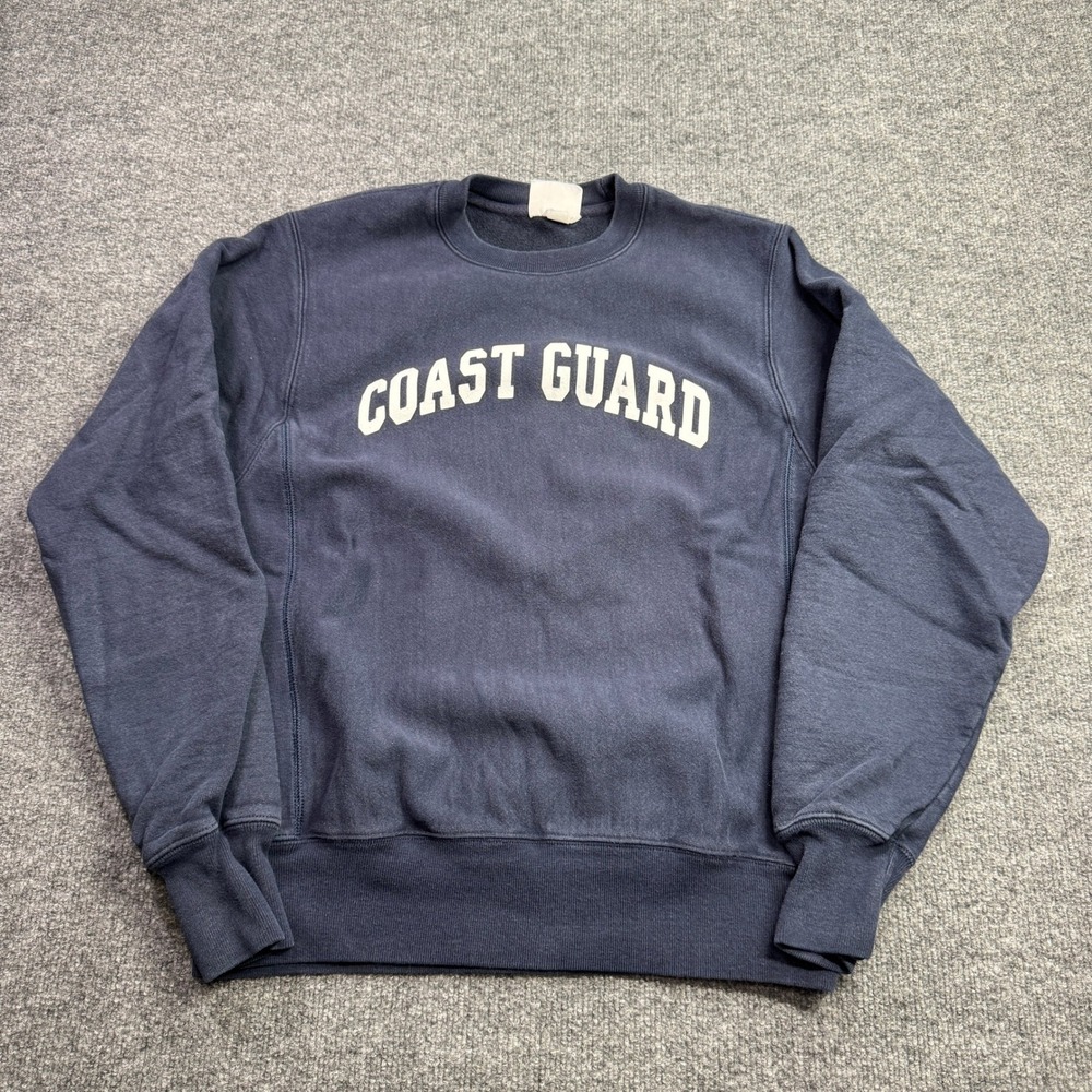 Champion Reverse Weave Mens S Navy Coast Guard Sweatshirt Pullover